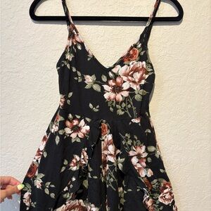 Charlotte Russe Black Floral Jumpsuit